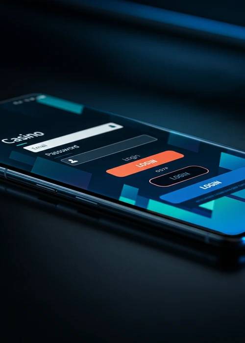 Übersichtliches Login-Interface des Crocoslots Casinos auf einem Desktop-Computer, bereit für die Anmeldung und den Zugriff auf das Spielerkonto.